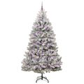 vidaXL Umelý Sklápací Vianočný Stromček 300 LED Zelená a biela 210 cm