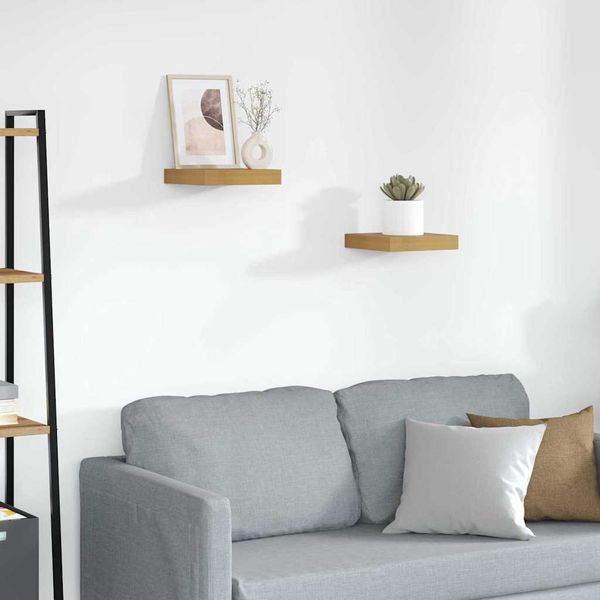 vidaXL Stenná polica 2 pcs Béžová 23 x 23,5 x 4 cm Kompozitné drevo