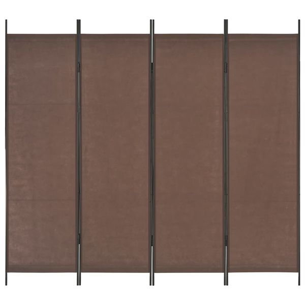 vidaXL 4-panelový paraván hnedý 200x180 cm