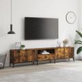 vidaXL TV skrinka so zásuvkou dymový dub 200x25x44 cm kompozitné drevo