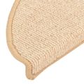 vidaXL Schodové rohože 15 ks 56x17x3 cm krémové, polkruhové