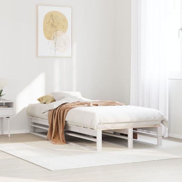 vidaXL Posteľ bez matraca biela 90x190 cm masívna borovica
