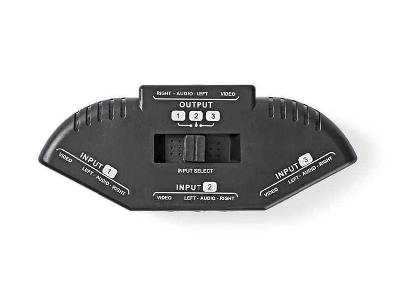 Prepínač 3x Cinch/Cinch NEDIS VSWI2403BK