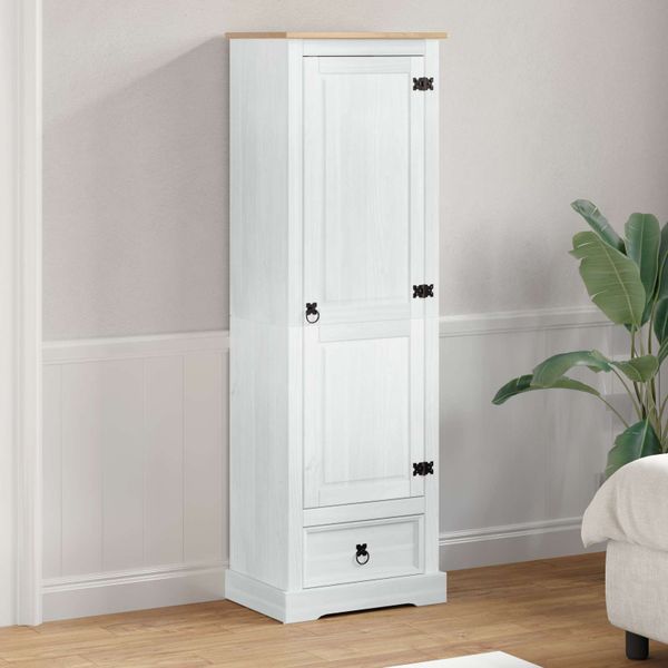 vidaXL Šatníky Biela 55 x 38 x 170 cm Masívne borovicové drevo