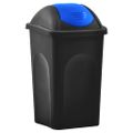 vidaXL Odpadkový kôš s otočným vekom 60l čierno-modrý