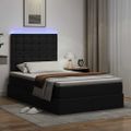 vidaXL Postel s úložným prostorem a LED svetlom Čierna 120 x 190 cm