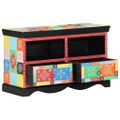 vidaXL TV skrinka 80 x 35 x 50 cm Viacfarebný Masívne mango drevo