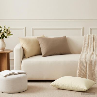 vidaXL Poťah na podložku 2 ks HEERLEN Sivohnedá 50 x 75 cm Polyester