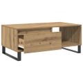 vidaXL Konferenčný stolík dub artisan 90x50x36,5 cm kompozitné drevo