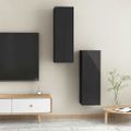 vidaXL TV skrinky 2 ks, lesklé čierne 30,5x30x90 cm, kompozitné drevo