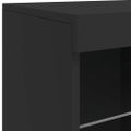 vidaXL Komoda s LED svetlami čierna 202x37x67 cm