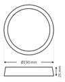 LED stropní 3CCT svítidlo TR-72S - 18W 1850lm ø23x2,5cm Trixline