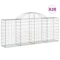 vidaXL Oblúkové gabionové koše 20ks 200x30x80/100cm pozinkované železo