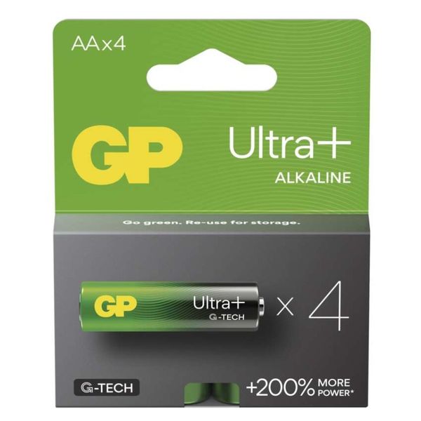 Alkalická batéria GP Ultra Plus LR6 (AA), 4 ks
