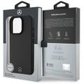 Puzdro Mercedes pre iPhone 16 Pro 6,3" MEHMP16L23RBARK Tvrdé puzdro Textúrovaná a hladká koža MagSafe čierna