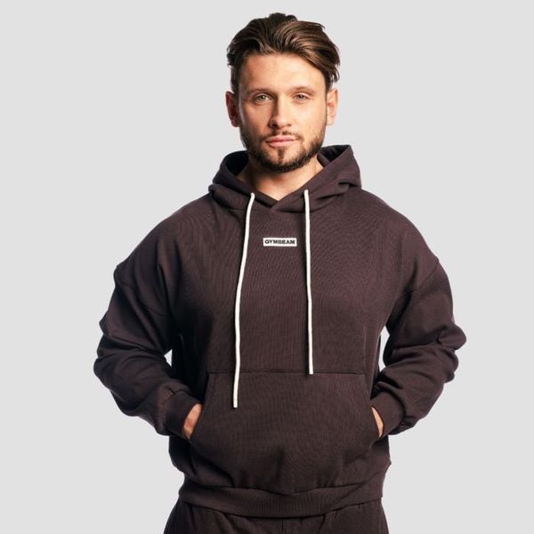 Mikina Aura Hoodie Tee Brown - GymBeam, veľkosť XXXL, 95% bavlna, 5% elastan