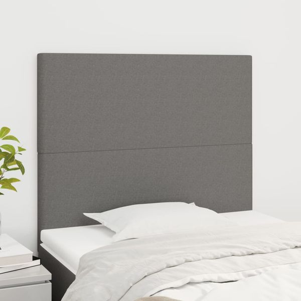 vidaXL Čelo postele tmavosivé 90x5x118/128 cm látkové