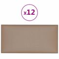 vidaXL Nástenný čelník 12 ks 30 x 15 cm Kapučínová látka