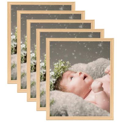 vidaXL Fotorámiky na stôl, koláž 5 ks, svetlý dub 28x35 cm
