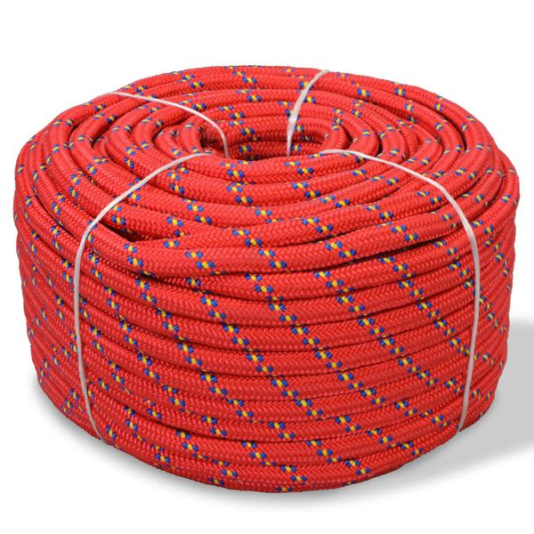 vidaXL Lodné lano, polypropylén, 10 mm, 50 m, červené