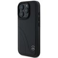 Puzdro Mercedes pre iPhone 16 Pro Max 6,9" MEHCP16X23RBCSK Hardcase MB Curved Stitches Kožené čierne