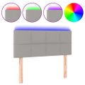 vidaXL Čelo postele s LED bledosivé 100x5x78/88 cm látka
