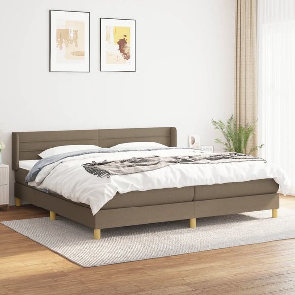 vidaXL Boxspring posteľ s matracom sivohnedý 200x200 cm látka