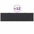 vidaXL Nástenné panely 12 ks čierne 60x15 cm látkové 1,08 m²