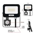 LED reflektor GLARO s pohybovým čidlom, 20 W, čierny, IP54, 2000 lm, neutrálna biela