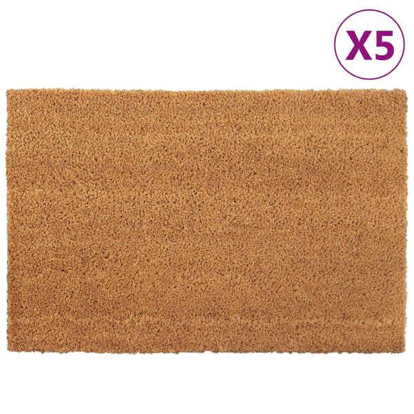 vidaXL Rohožky 5 ks prírodné 40x60 cm všívané kokosové vlákno