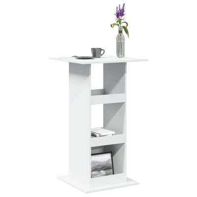 vidaXL Barový stôl s policami biely 60x60x102 cm kompozitné drevo