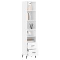vidaXL Vysoká skrinka biela 34,5x34x180 cm spracované drevo