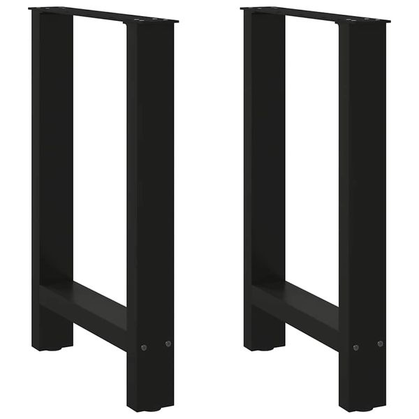 vidaXL Nohy k jedálenskému stolu, čierne, 2 ks, 50 x (72-73) cm, oceľové