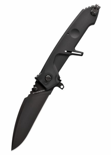 Extrema Ratio 04.1000.0142/BLK MF2 Black taktický vreckový nôž 11,3 cm, celočierny, hliník