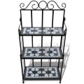 Stojan na rastliny, čierno biely, mozaikový vzor