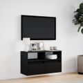 vidaXL TV nástenná skrinka s LED svetlami čierna 80x31x45 cm