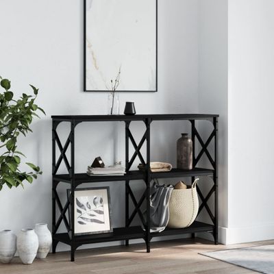 vidaXL Konzolový stolík čierny 100x28x80,5 cm kompozitné drevo