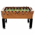 vidaXL Stolný futbal oceľ 60 kg 140x74,5x87,5 cm bledohnedý a čierny
