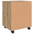 VidaXL Mobilná kartotéka s kolieskami Dub Artisan 45x38x54 cm Drevo