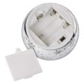 LED vianočná sklenená guľa – vločky, 12 cm, 3x AA, vnútorný, teplá biela, časovač