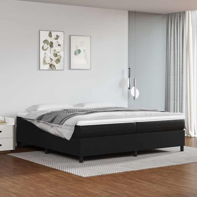 vidaXL Posteľný rám s boxspringom čierny 200x200 cm umelá koža