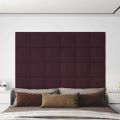 vidaXL Nástenné panely 12 ks fialové 30x30 cm látkové 1,08 m²