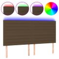 vidaXL Čelo postele s LED tmavohendé 160x5x118/128 cm látka