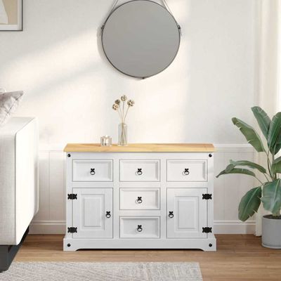 vidaXL Úložné truhlice so zásuvkou Corona Biela 112 x 40 x 75 cm