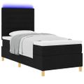 vidaXL LED box s pružinami s čelnou doskou Čierna 80 x 200 cm látka