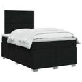 vidaXL LED boxspring posteľ s matracom Čierna 120 x 190 cm Látka