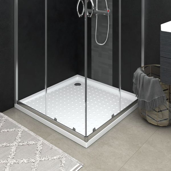 vidaXL Sprchová vanička s protišmykovými výbežkami biela 90x90x4 cm ABS