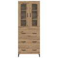vidaXL Highboard Remeselný dub 69,5 x 34 x 180 cm Kompozitné drevo