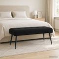 vidaXL Lavica s gombíkovým prešívaním Čierna 110 x 40 x 46 cm Zamat