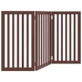 vidaXL Brána pre psa skladacia 3 panely hnedá 150 cm topoľové drevo